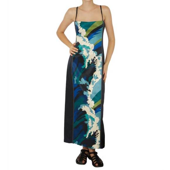 NEW ALEMAIS wave midi dress in blue - Picture 1 of 4